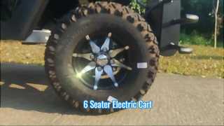 M1S4 + 2FF présentent une nouvelle voiturette de golf électrique 6 places avec batterie 48 V et certifiée Ce pour vous