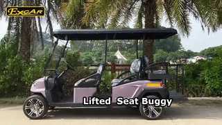 Buggy de golf électrique surélevé confortable BN4+2 Dusty Lavender avec 4 sièges et 2 arrière