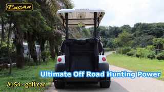 Voir le chariot ElectricMA1S4 de chasse hors route Excar pour 4 personnes avec démonstration de batterie au lithium