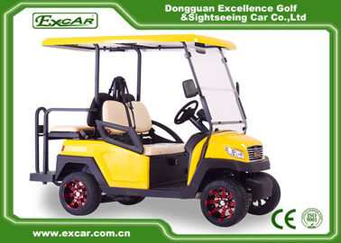 EXCAR yellow CE Approved 48V Trojan Battery Powered Electric Golf Cart Yellow Colour